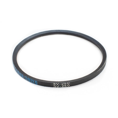 D&D 3V250 Wedge V-Belt, 25 in Outside Length, 3/8 in Top Width, 5/16 in Thickness, 1 Ribs 3V250